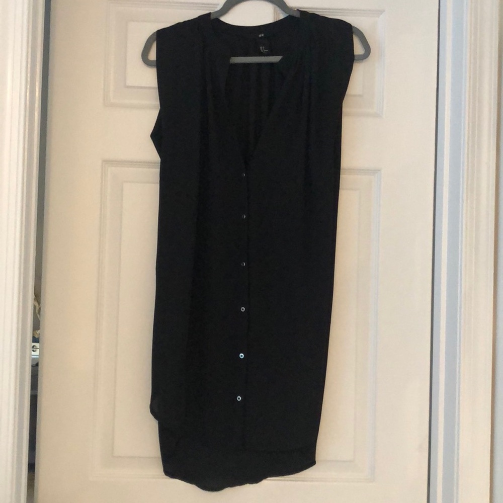 H&M black button down top/dress - size 6